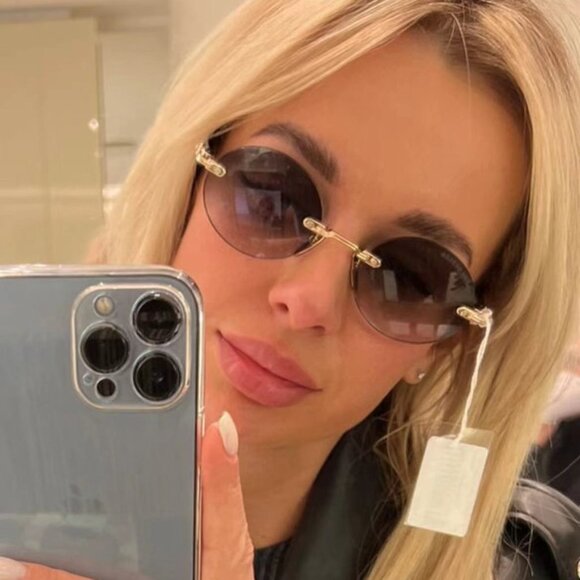 Chrome Hearts Round Sunglasses with Gold Detailing and Case - Picture 2 of 5